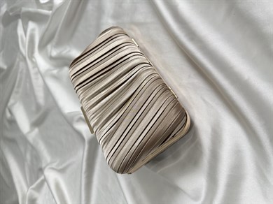 Pileli Model Düğün Nişan Abiye Çanta Gold