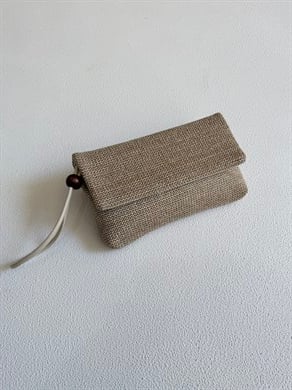 Sade Model Clutch Çanta , Portföy Çanta , El Çantası  Hasır Krem