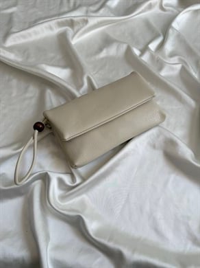 Sade Model Clutch Çanta , Portföy Çanta , El Çantası  Krem