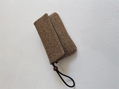 Sade Model Clutch Çanta , Portföy Çanta , El Çantası  Hasır Cam Kırığı Siyah