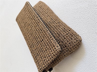 Sade Model Clutch Çanta , Portföy Çanta , El Çantası  Hasır Cam Kırığı Siyah