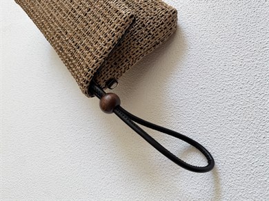 Sade Model Clutch Çanta , Portföy Çanta , El Çantası  Hasır Cam Kırığı Siyah