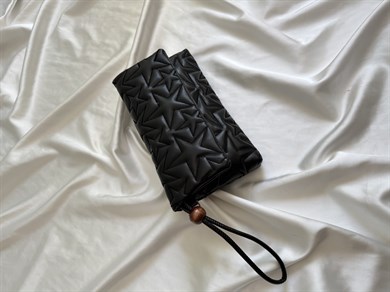 Star Kapaklı Model Clutch Çanta , Portföy Çanta , El Çantası  Siyah