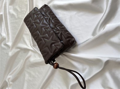 Star Kapaklı Model Clutch Çanta , Portföy Çanta , El Çantası  Acı Kahve