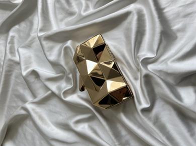Zikzak Model El Ve Kadın Omuz Çantası Gold