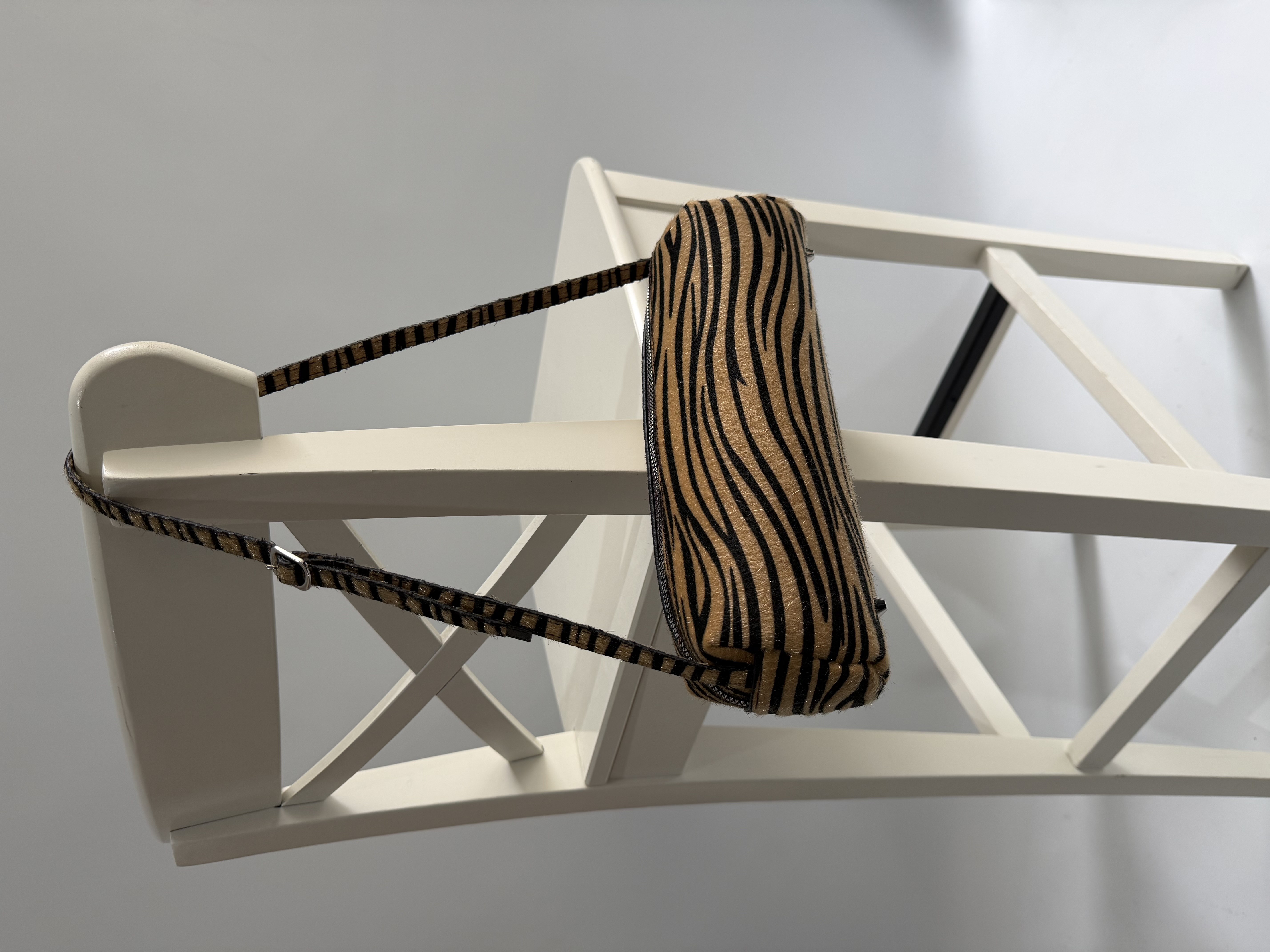Baget Model El Ve Kadın Omuz Çantası Baget Çanta Zebra Desen