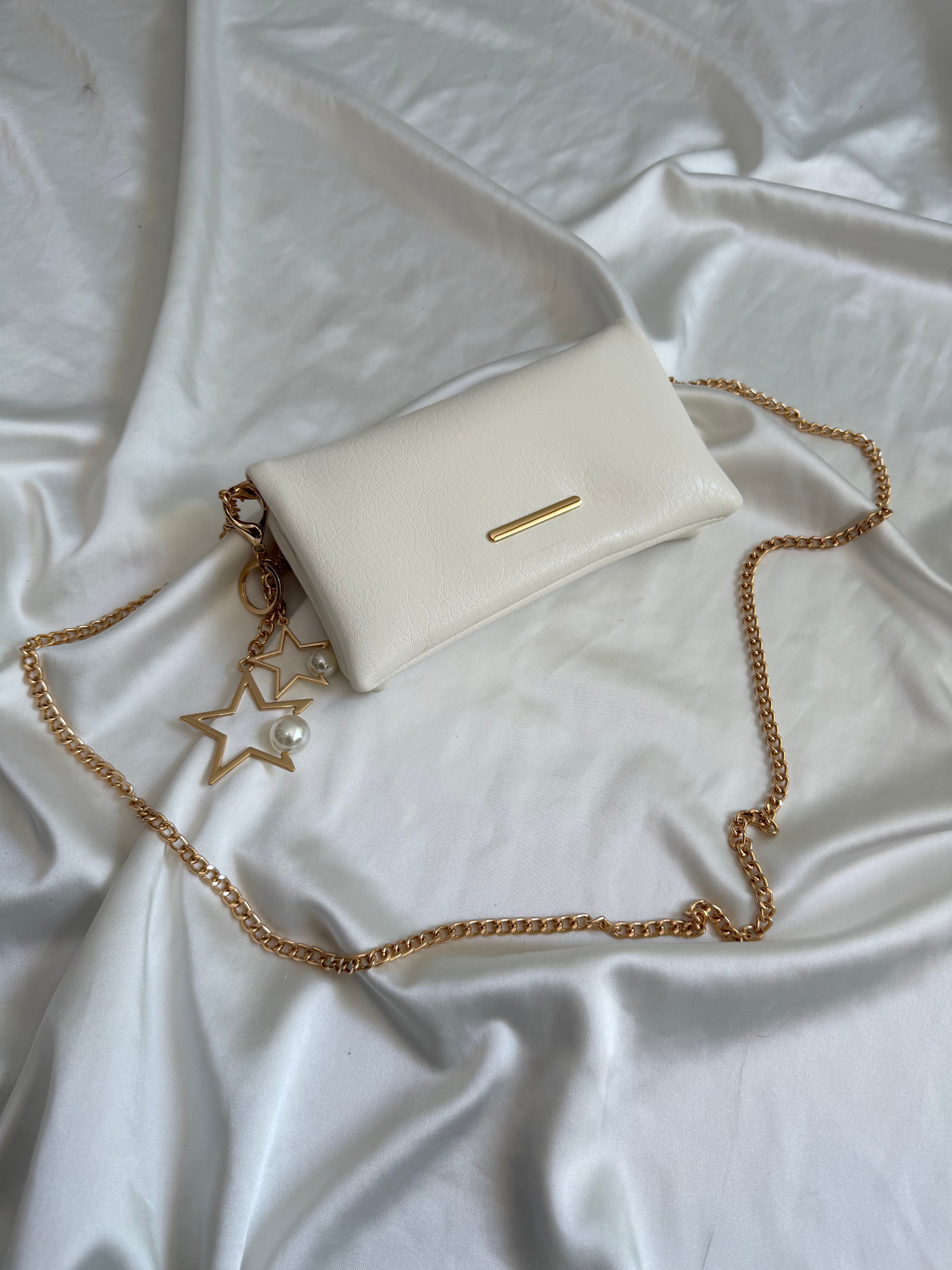 Canggu Model Clutch Çanta , Portföy Çanta , El Çantası Beyaz
