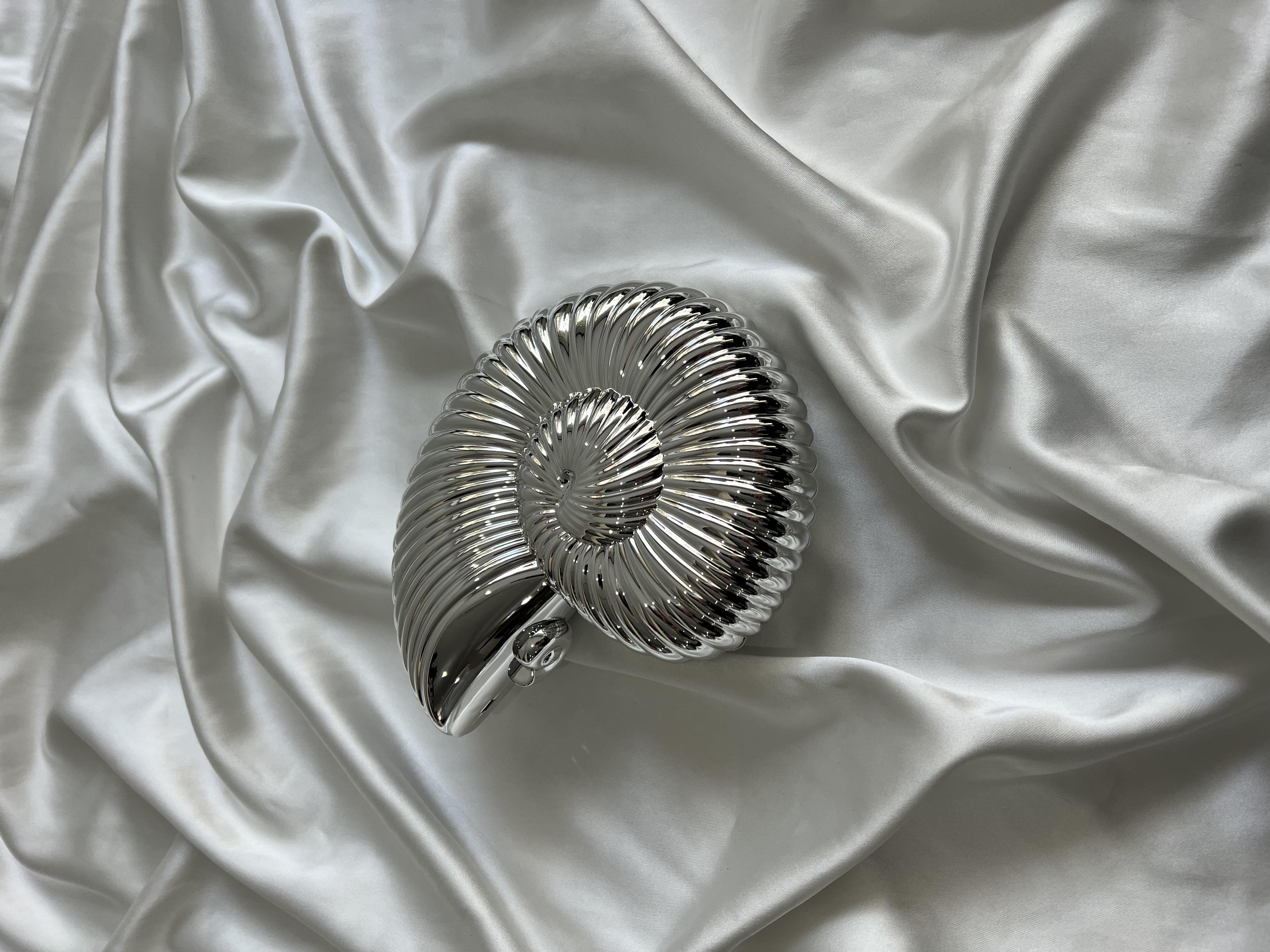 Nautilus Abiye Model Düğün Nişan Çantası Gümüş