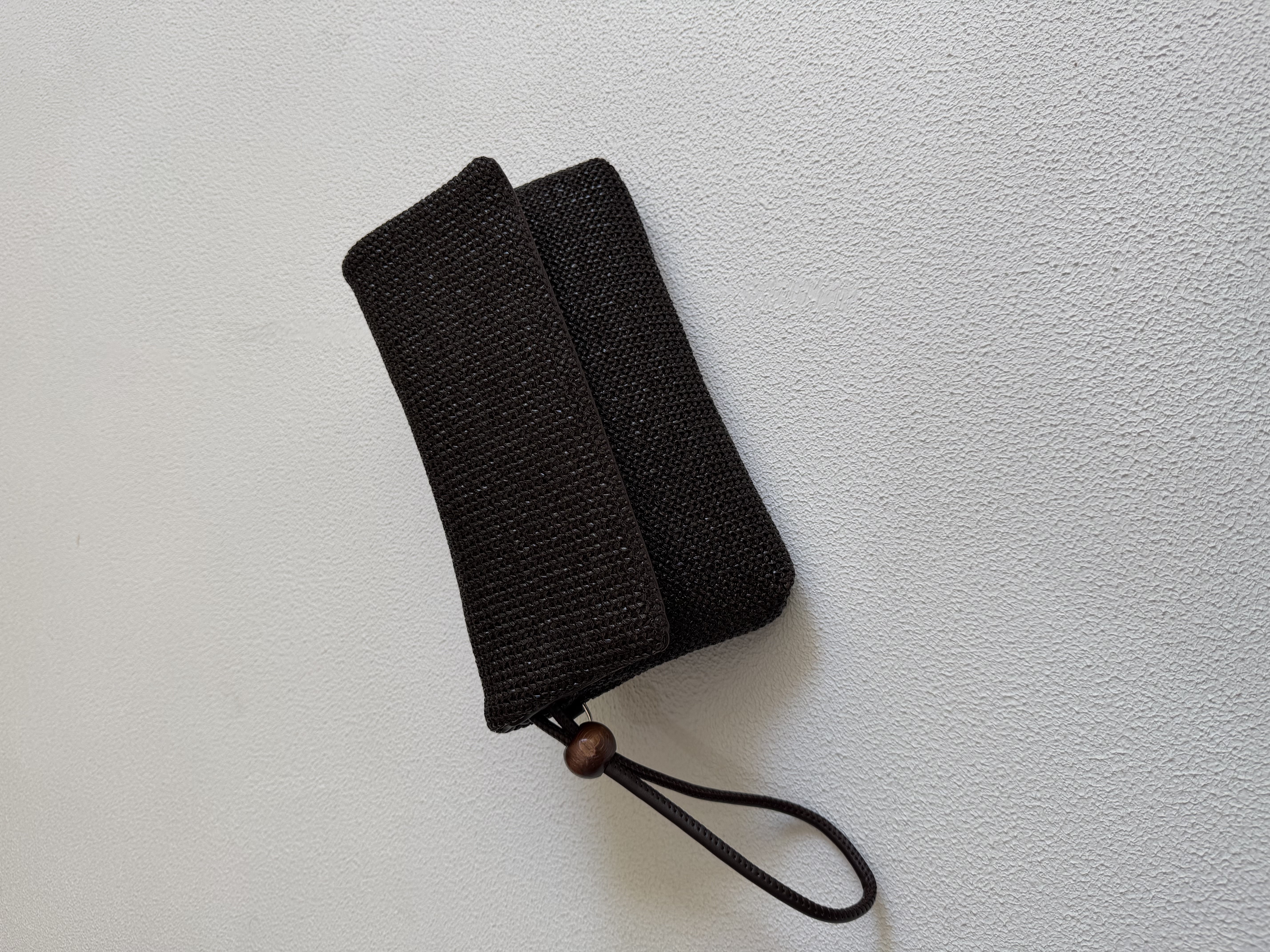 Sade Model Clutch Çanta , Portföy Çanta , El Çantası  Hasır Acı Kahve
