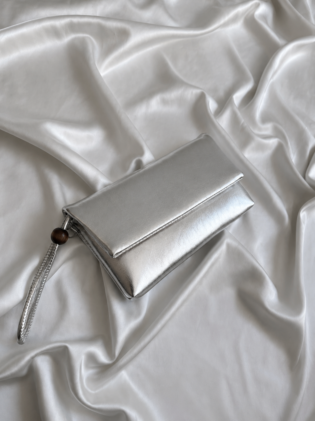 Sade Model Clutch Çanta , Portföy Çanta , El Çantası  Gümüş