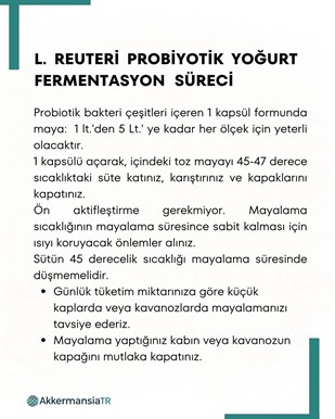 L.reuteri Yoğurt Mayası 30 Kapsül