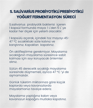 S.salivarius Yoğurt Mayası 30 Kapsül