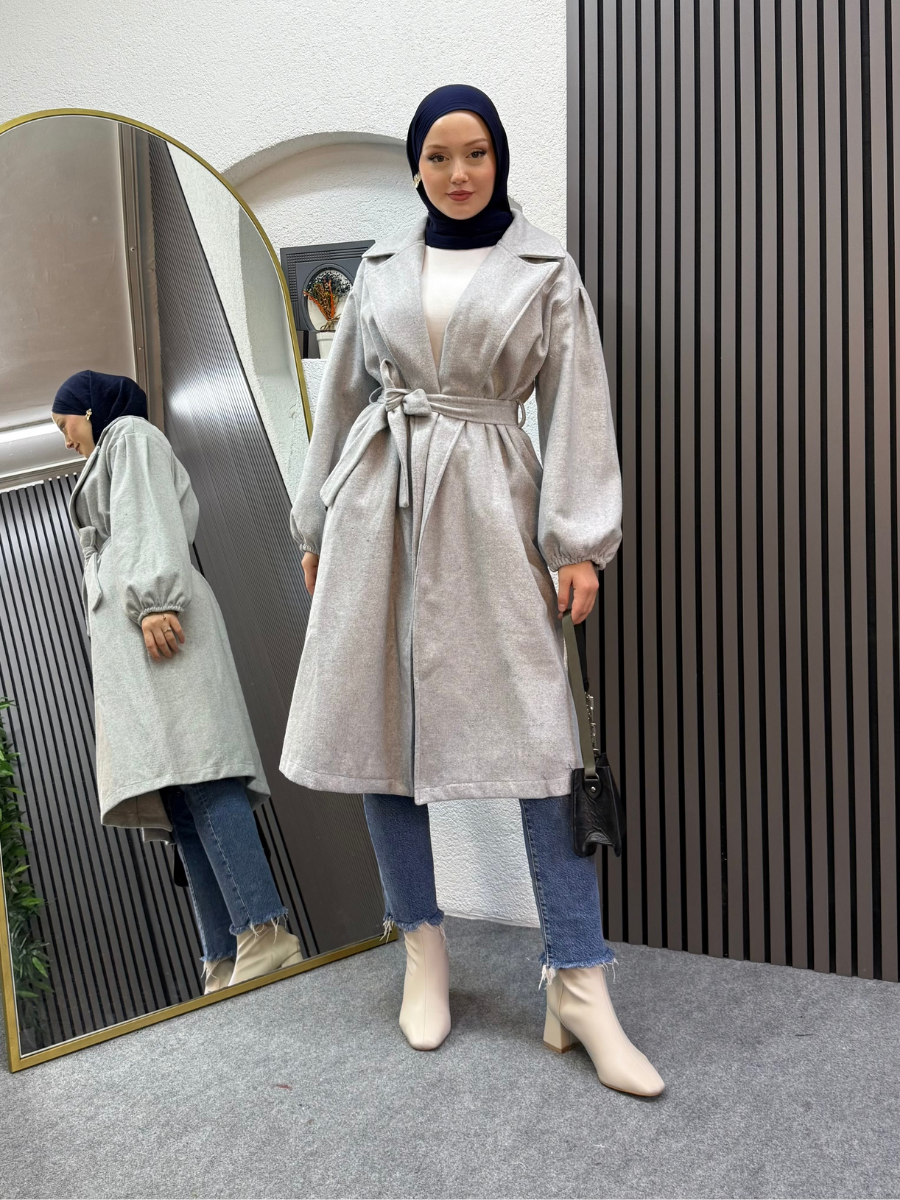 Nora Kaşe Kaban Gri