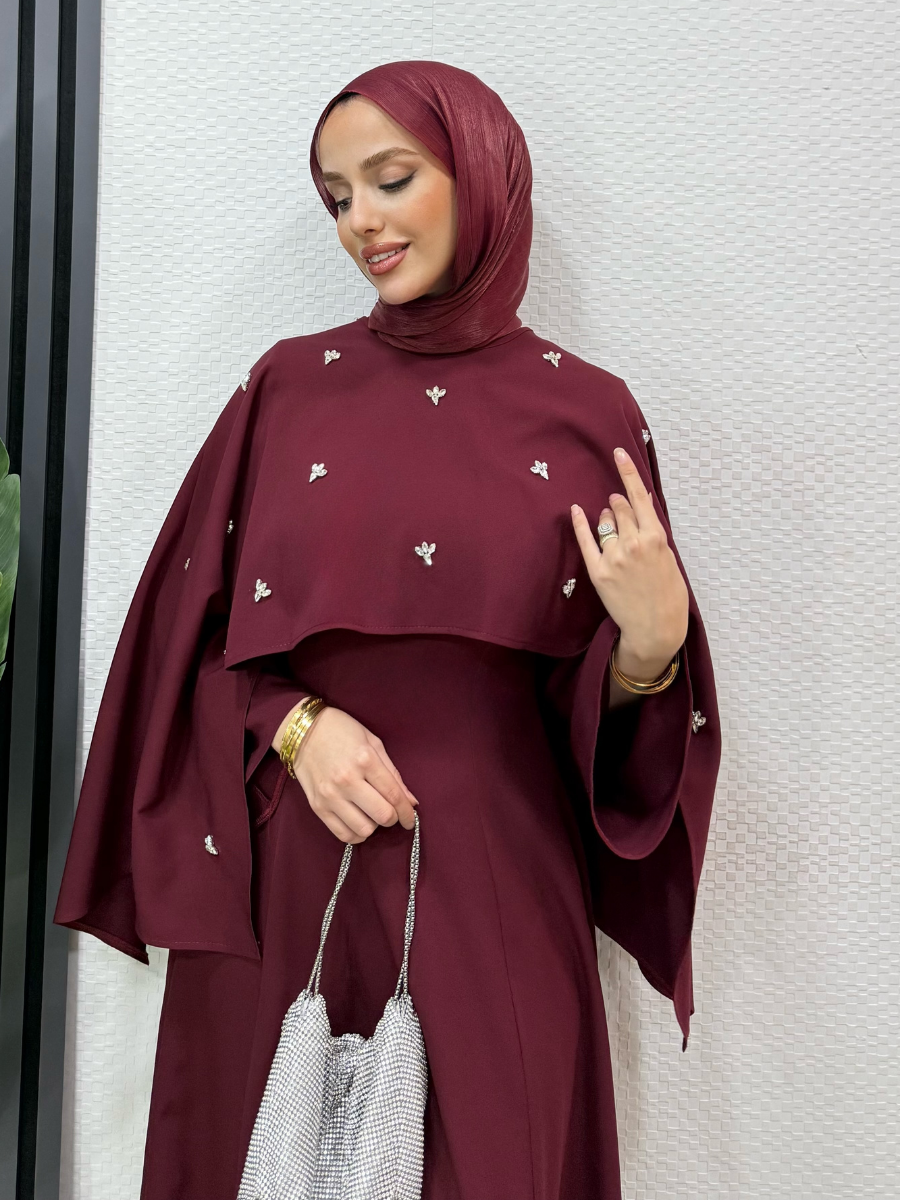Afra Pançolu Elbise Bordo