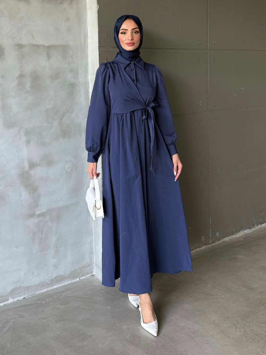 Alime Tericoton Elbise Lacivert