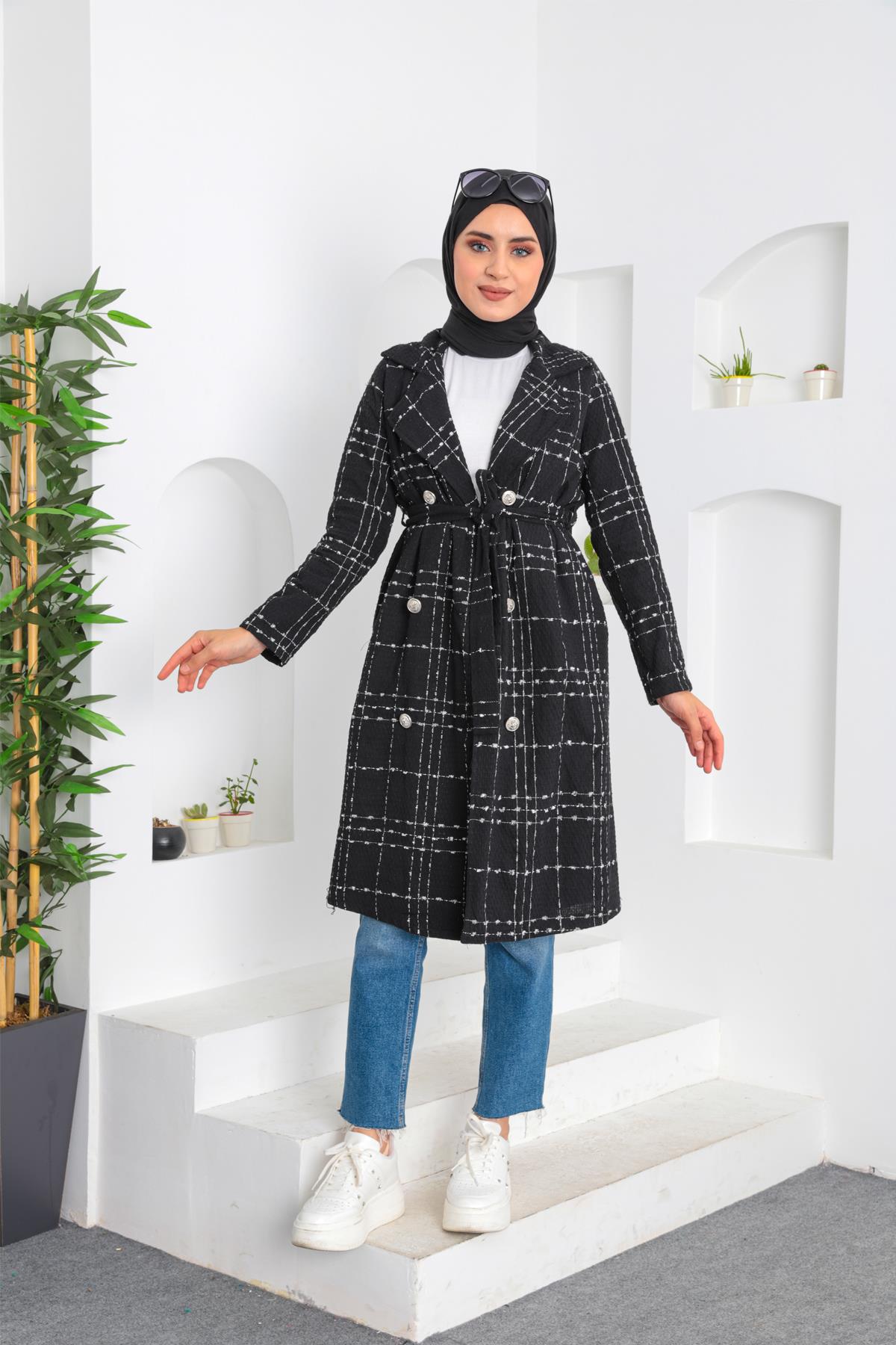 Astarlı Tivit Ceket Siyah