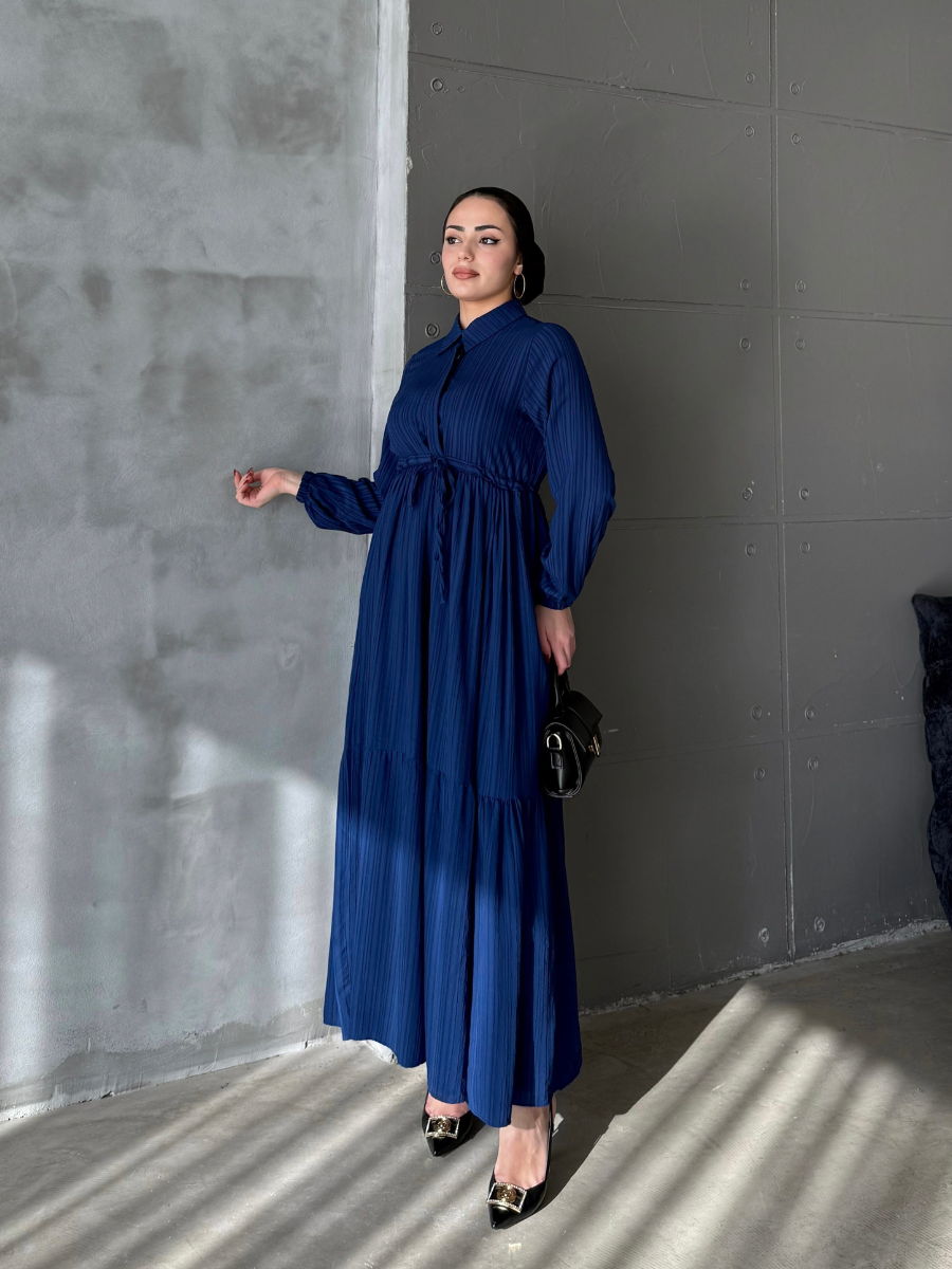 Asya Bürümcek Elbise Lacivert