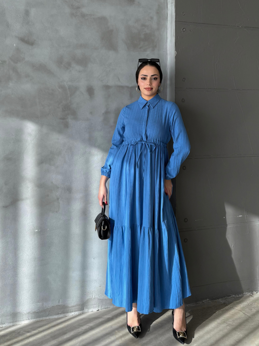 Asya Bürümcek Elbise Mavi