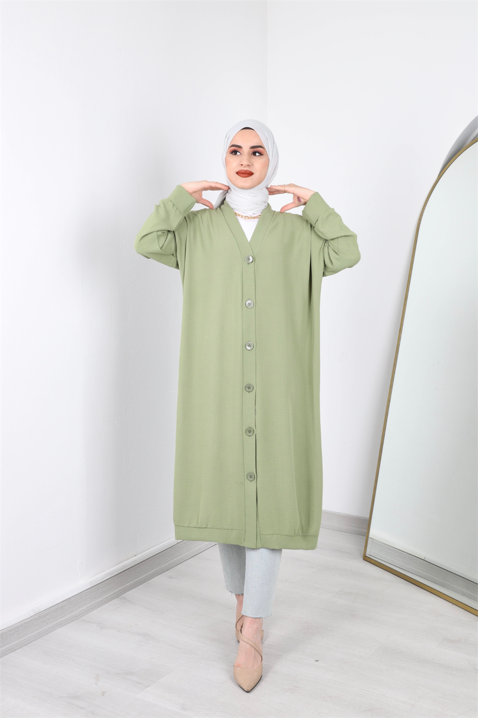 Düğmeli Kap Yeşil