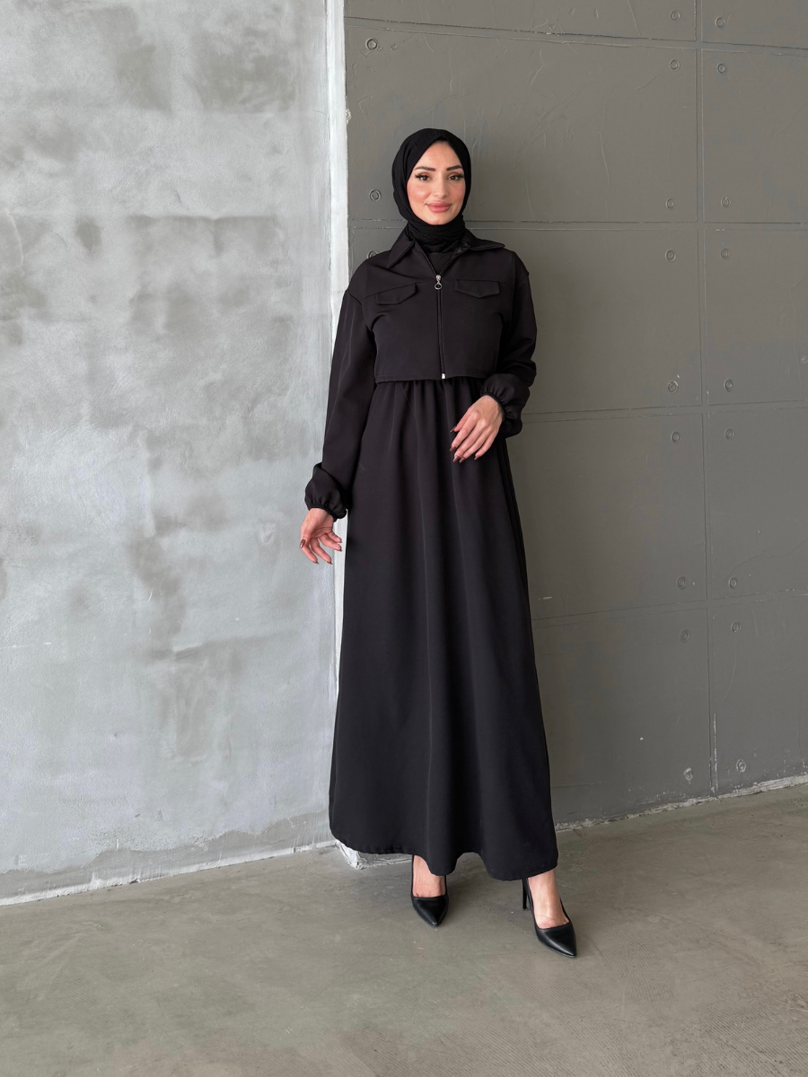Eslem Yelekli Elbise Siyah