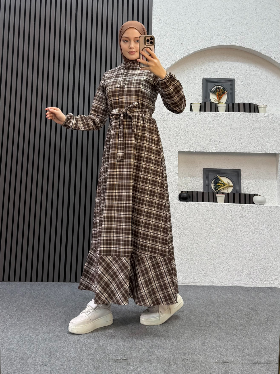 Milla Ekose Elbise Kahve