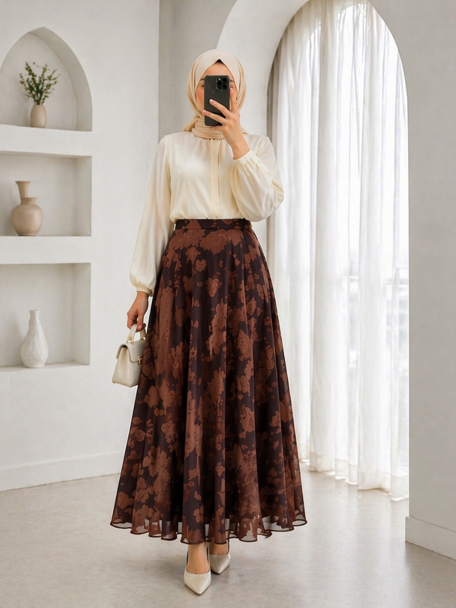 Şifon Etek Kahve