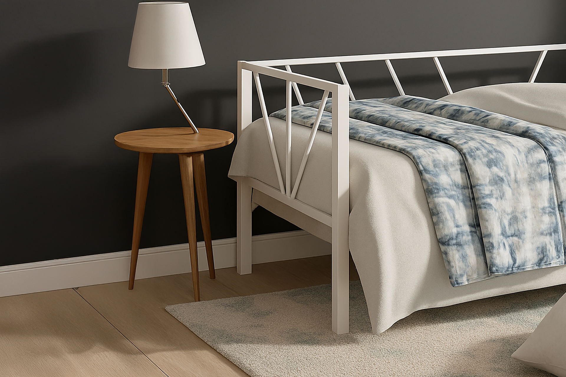 Unimet Alchera Daybed Tek Kişilik Beyaz Metal Karyola