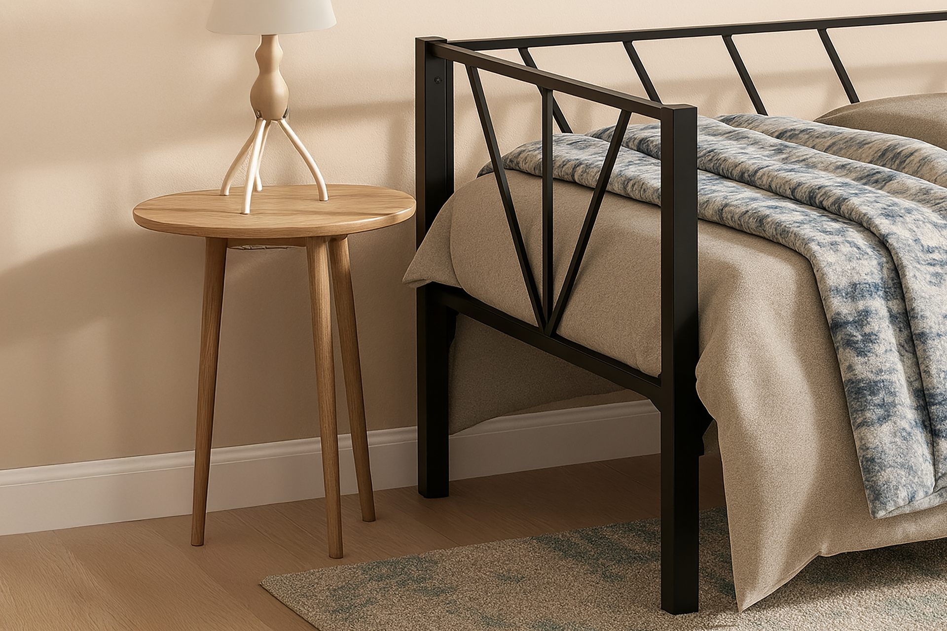Unimet Alchera Daybed Tek Kişilik Siyah Metal Karyola