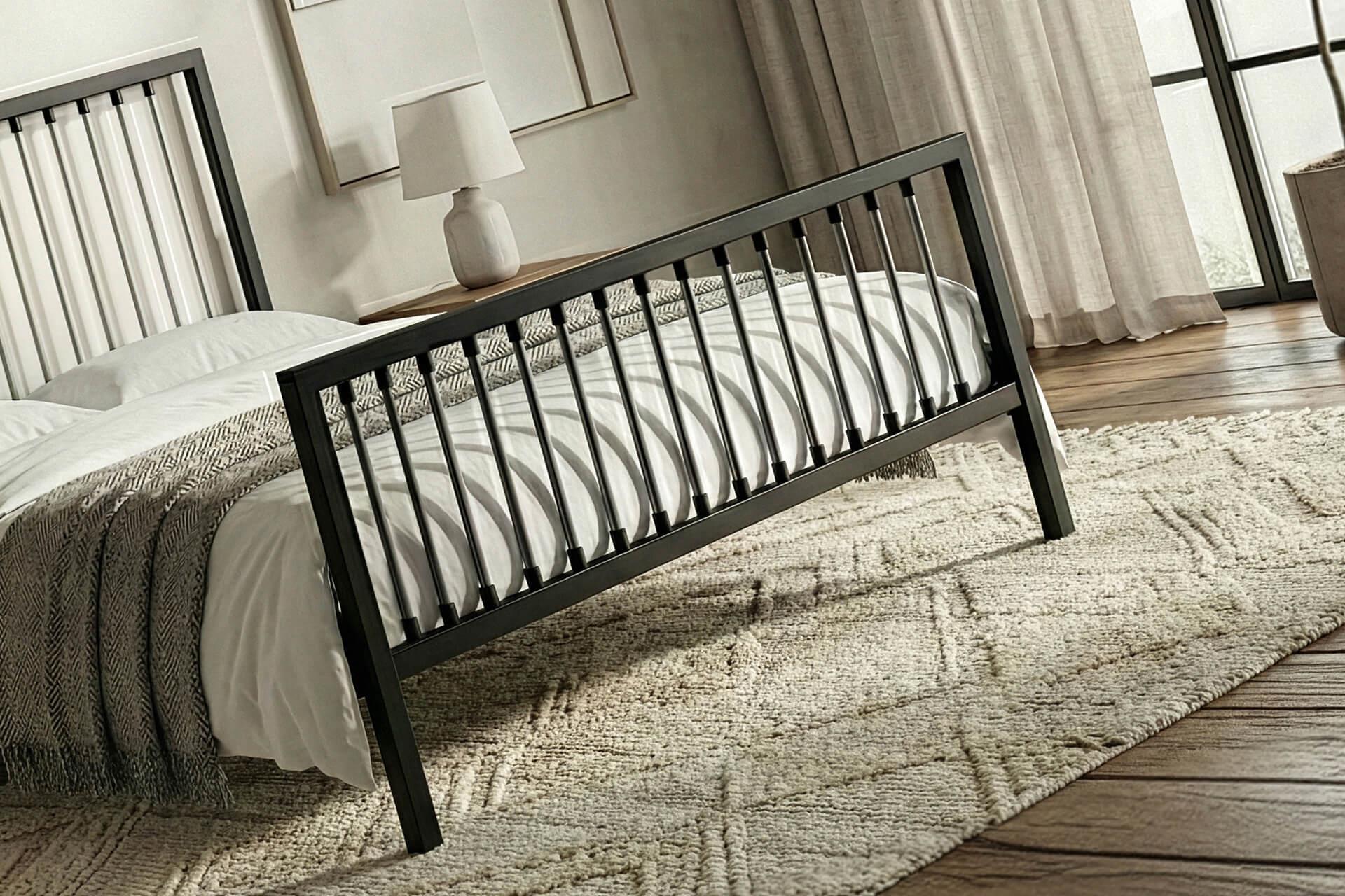 Unimet Breeze Çift Kişilik Ferforje Siyah-Gri Metal Karyola