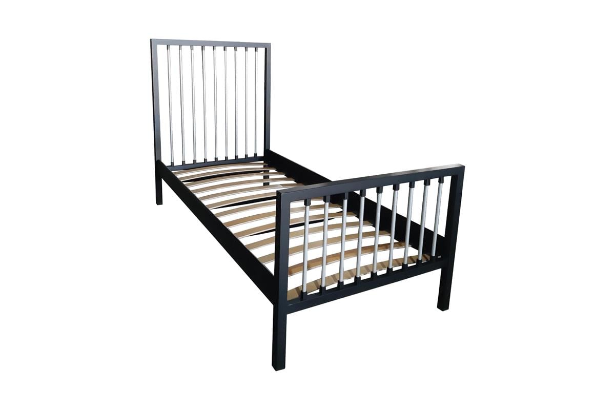 Unimet Breeze Tek Kişilik Ferforje Siyah-Gri Metal Karyola