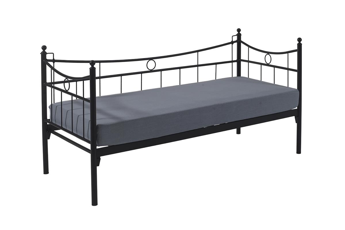 Unimet Daily Daybed Tek Kişilik Siyah Metal Karyola