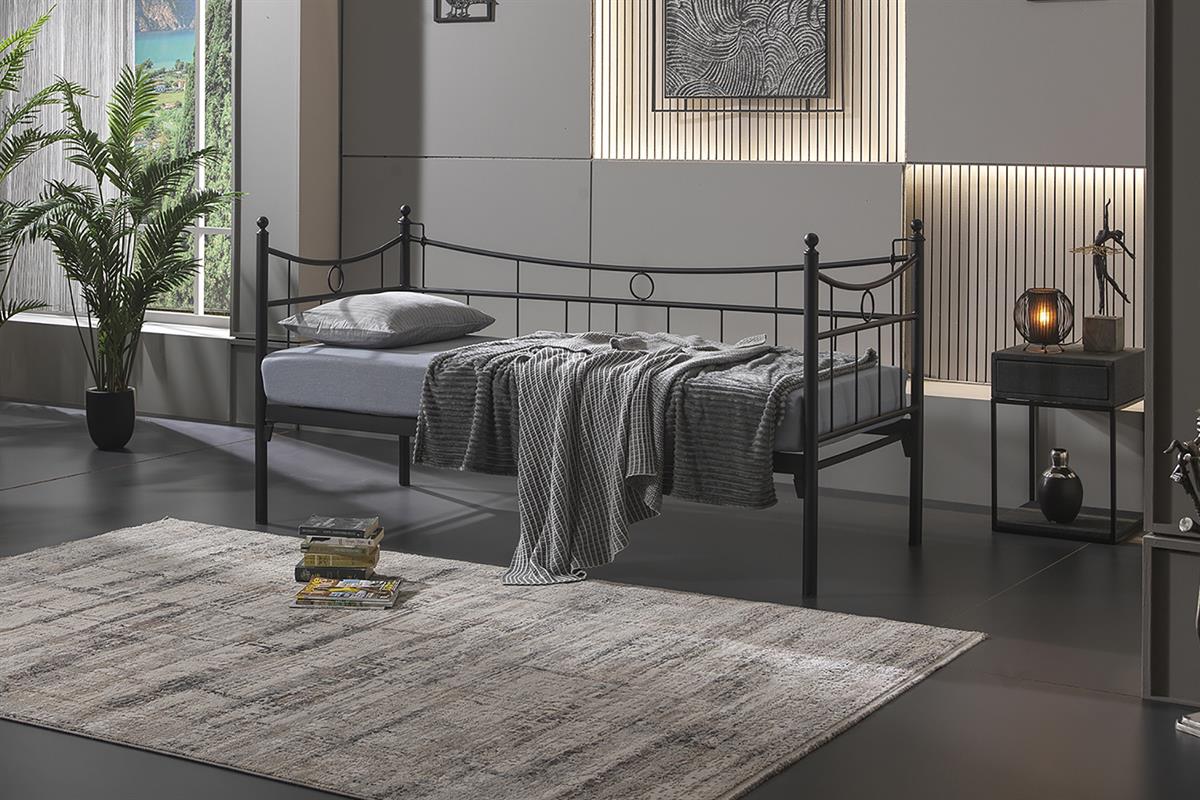 Unimet Daily Daybed Tek Kişilik Siyah Metal Karyola