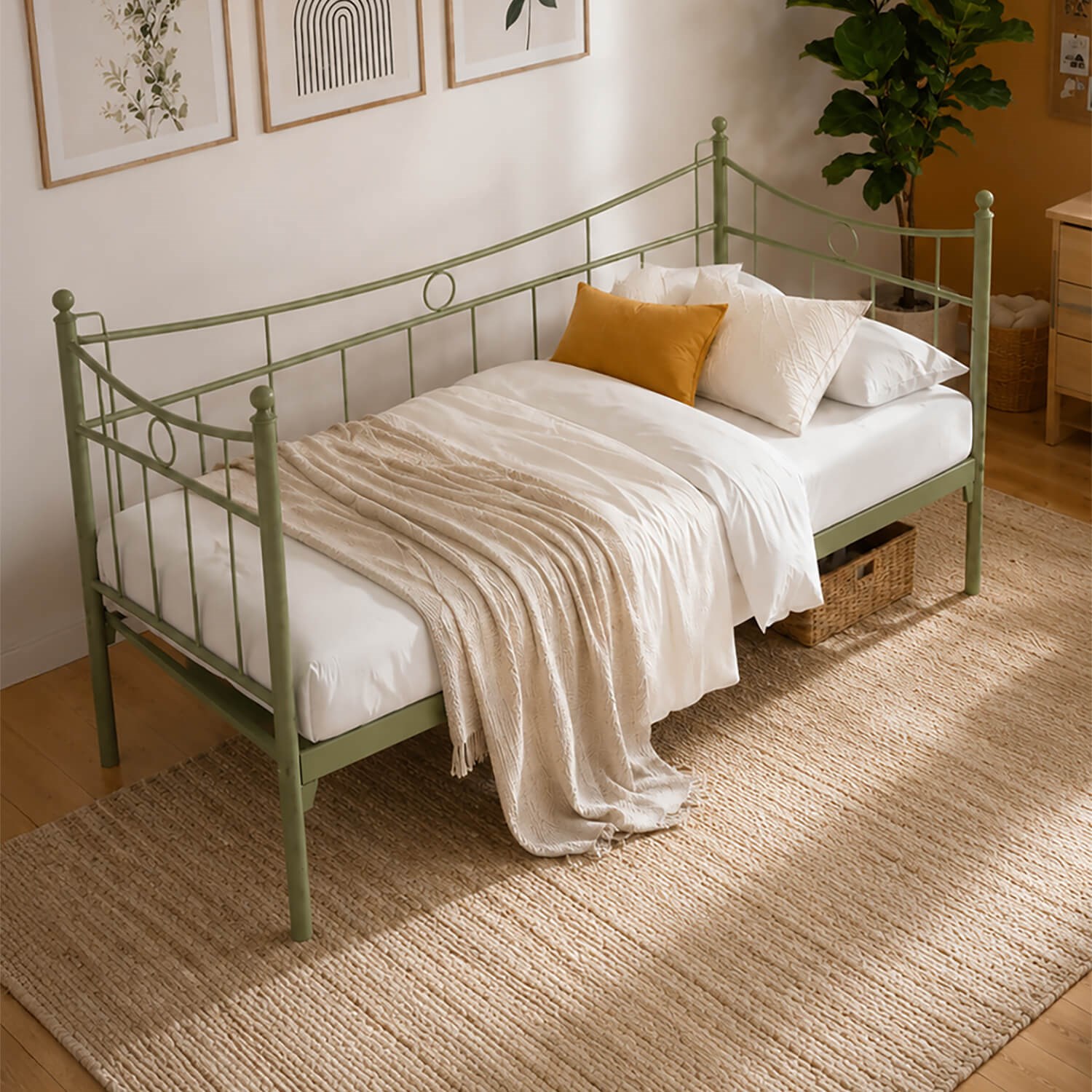 Unimet Daily Daybed Tek Kişilik Yeşil Metal Karyola