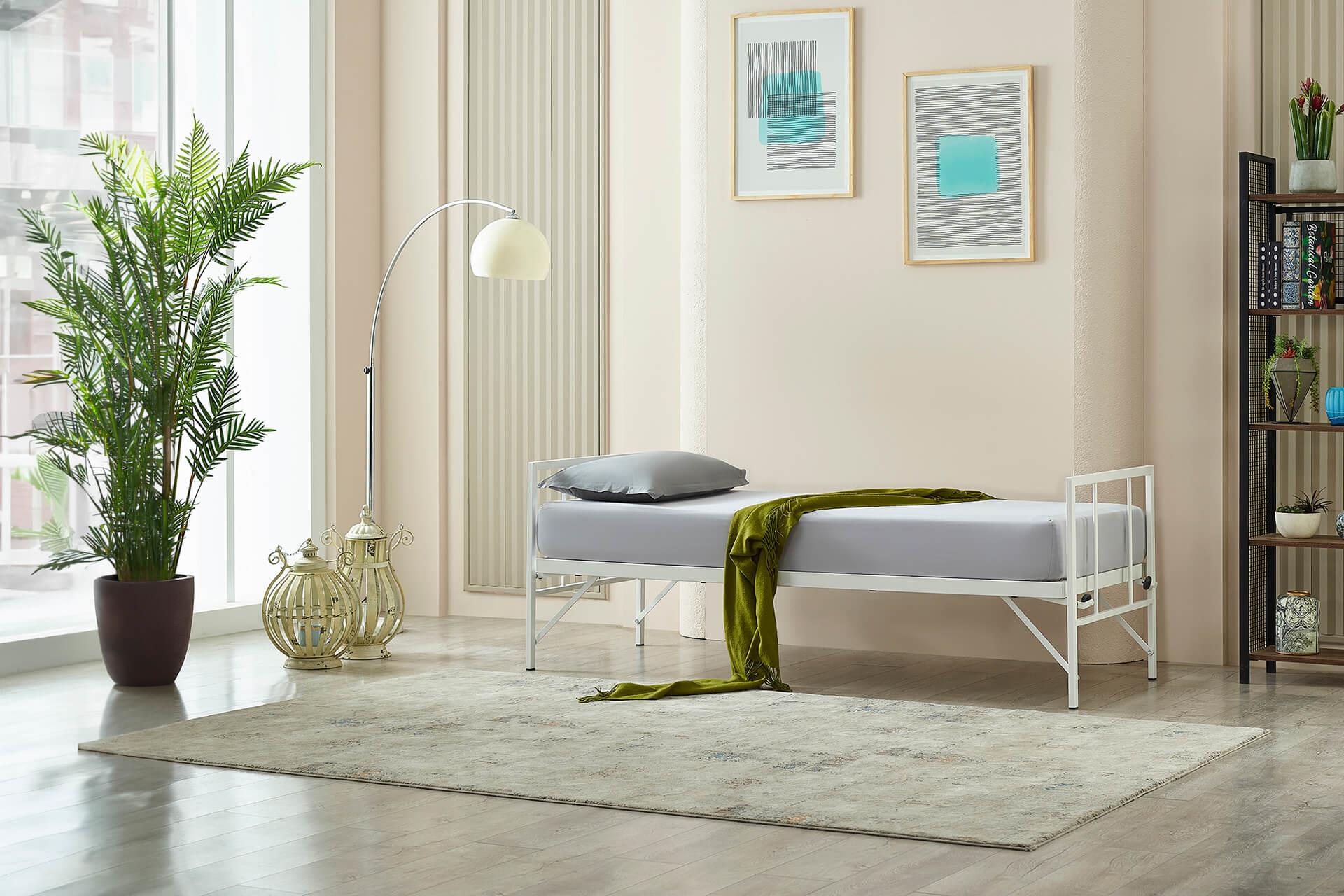 Unimet Forte Daybed Tek Kişilik Beyaz Metal Karyola
