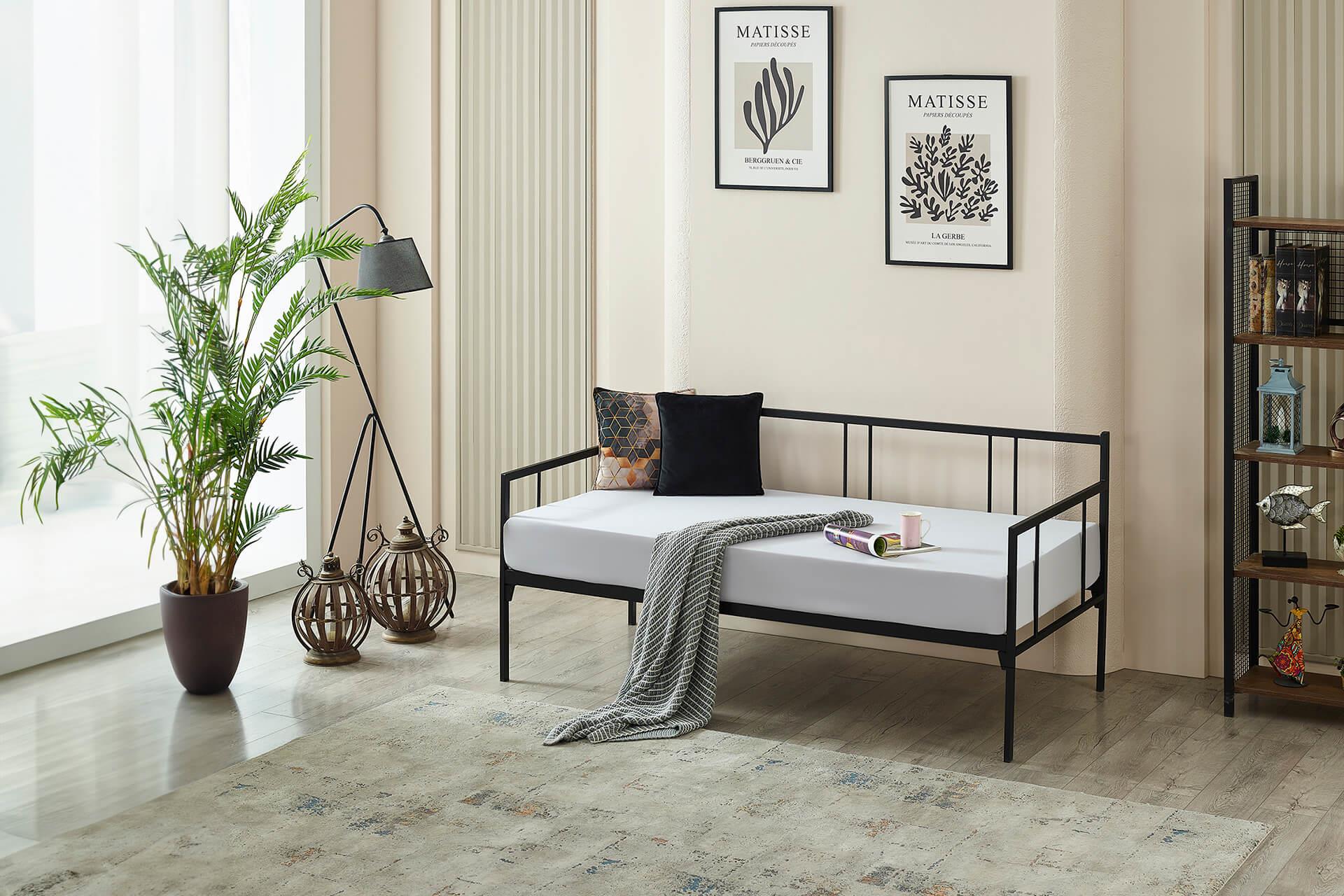 Unimet Forte Daybed Tek Kişilik Siyah Metal Karyola