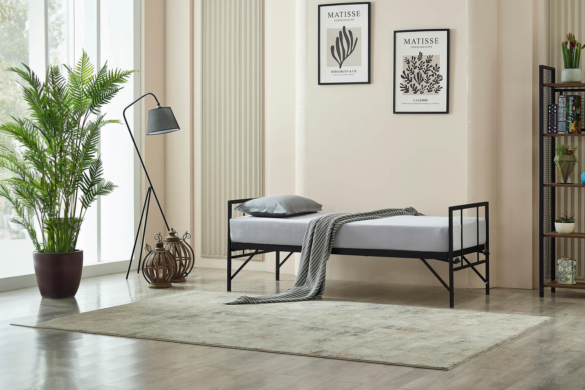 Unimet Forte Daybed Tek Kişilik Siyah Metal Karyola