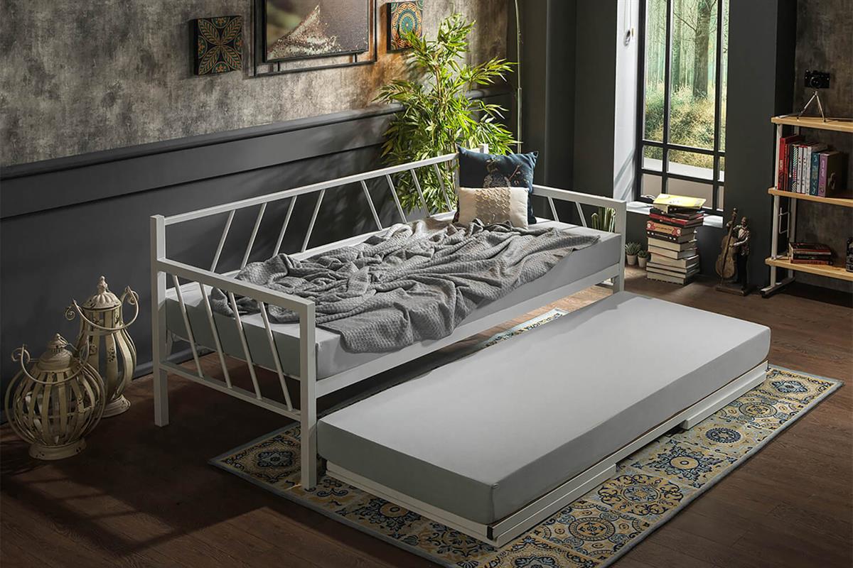 Unimet Glory Yavrulu Daybed-Yataklar Dahil-Çift Tek Kişilik Metal Karyola