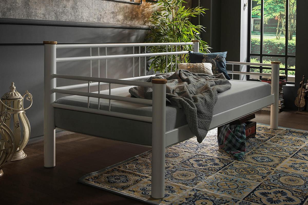Unimet Kappis Daybed Tek Kişilik Beyaz Metal Karyola