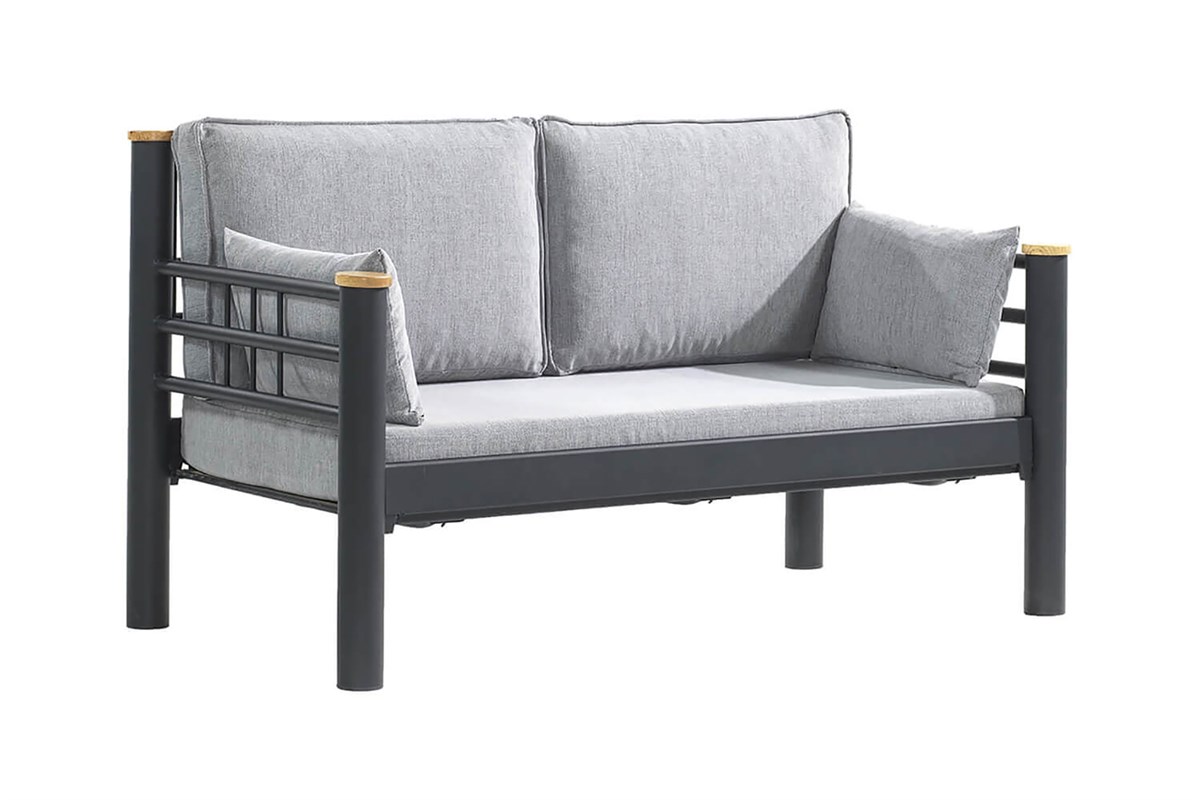 Unimet Kappis Dk Metal Sofa Sedir İkili Koltuk Siyah-Füme