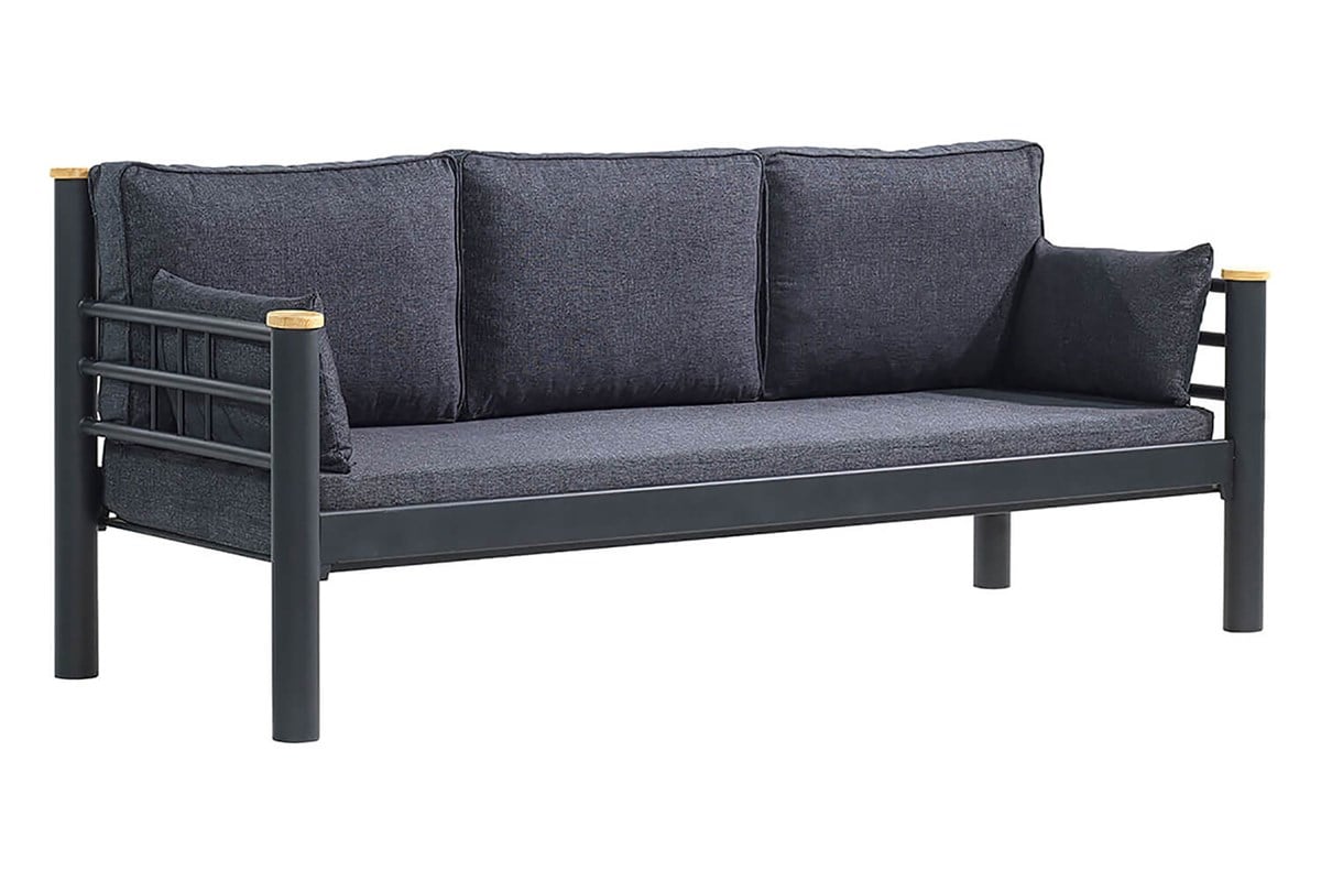 Unimet Kappis Dk Metal Sofa Sedir Üçlü Koltuk Siyah-Antrasit