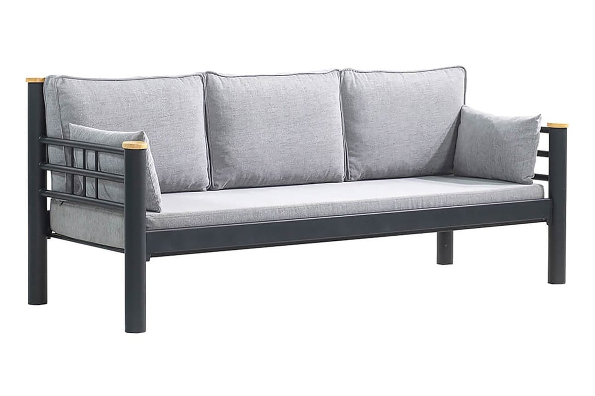 Unimet Kappis Dk Metal Sofa Sedir Üçlü Koltuk Siyah-Füme