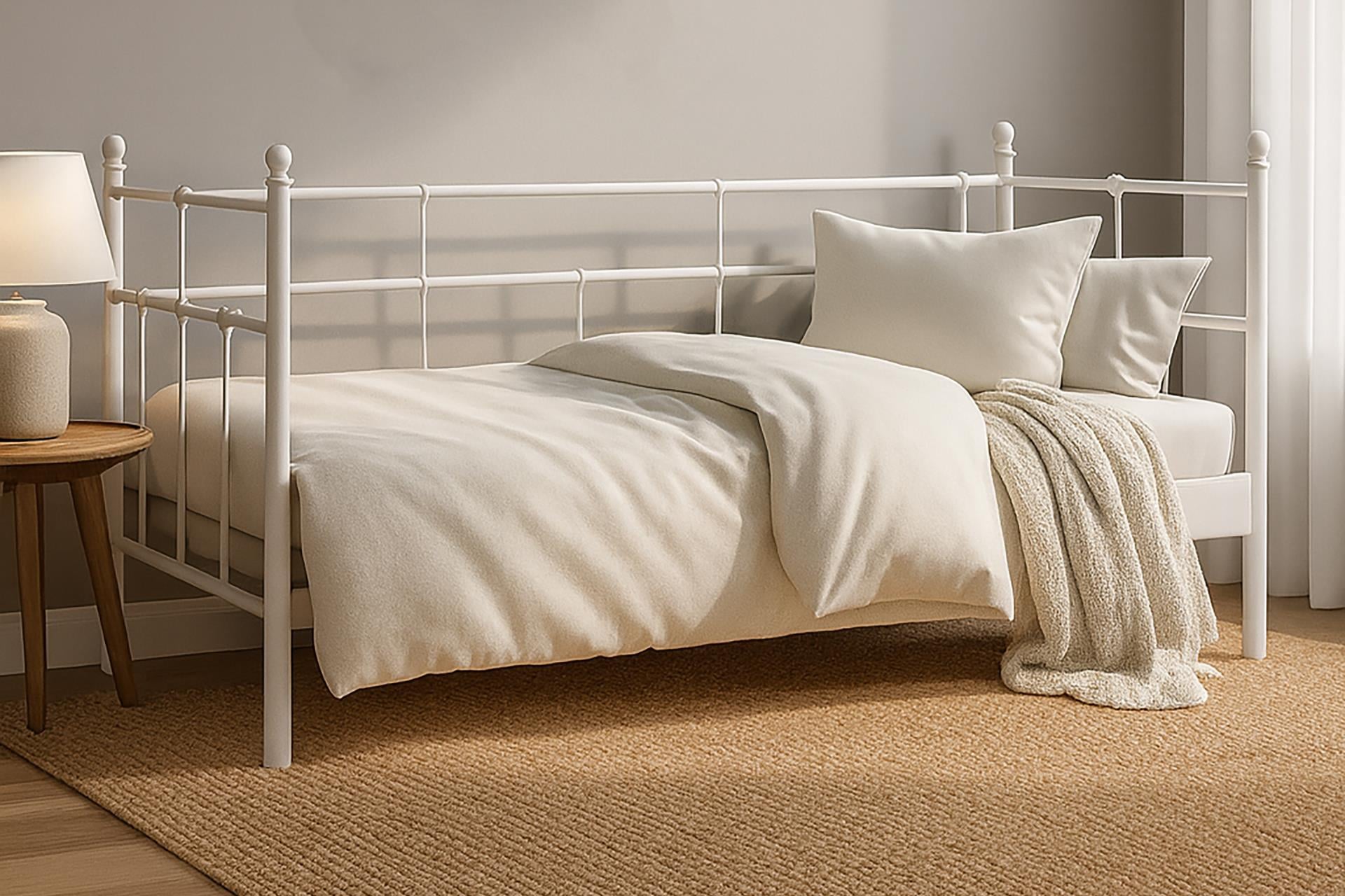 Unimet Lalas Daybed Tek Kişilik Beyaz Metal Karyola