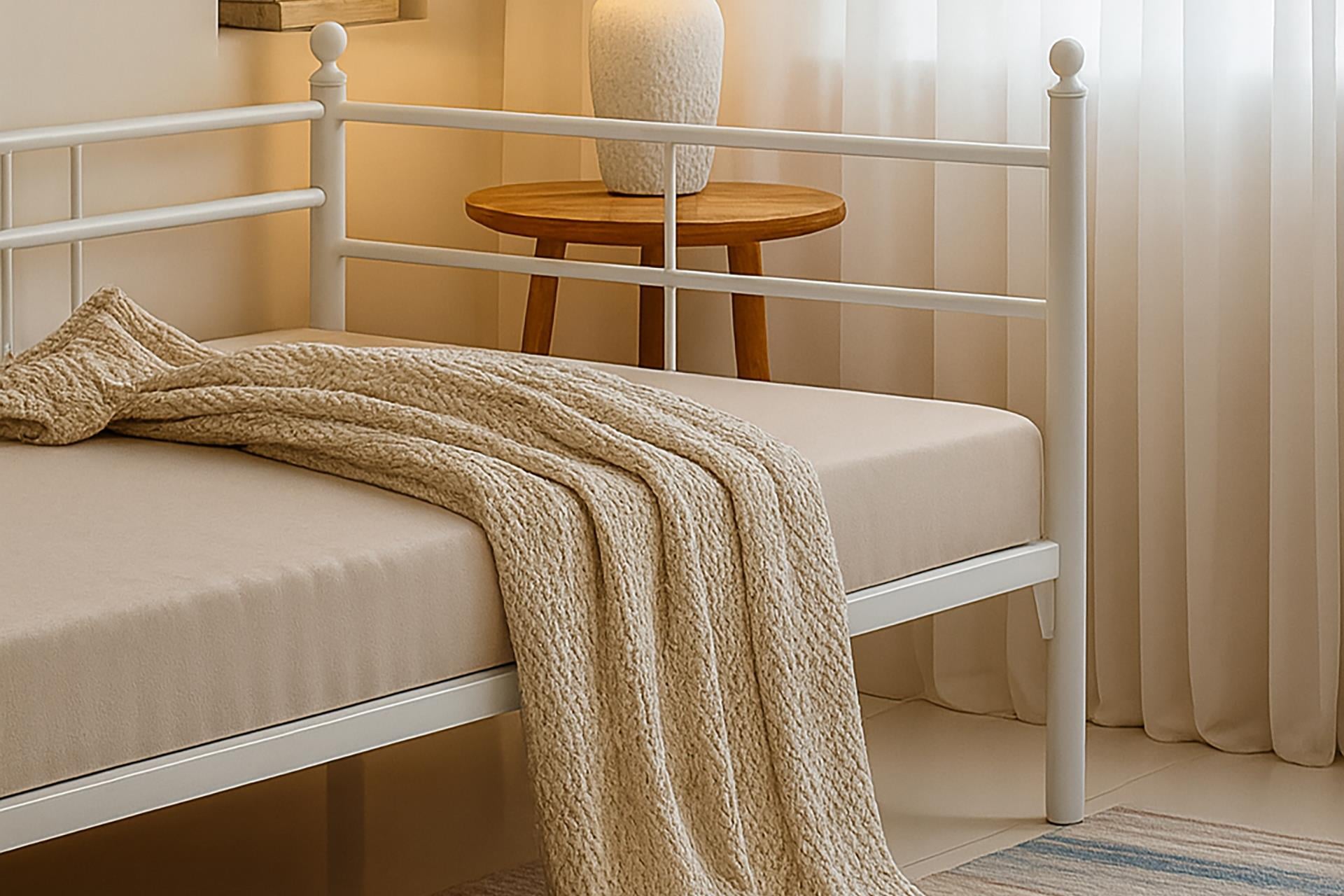 Unimet Soho Daybed Tek Kişilik Beyaz Metal Karyola