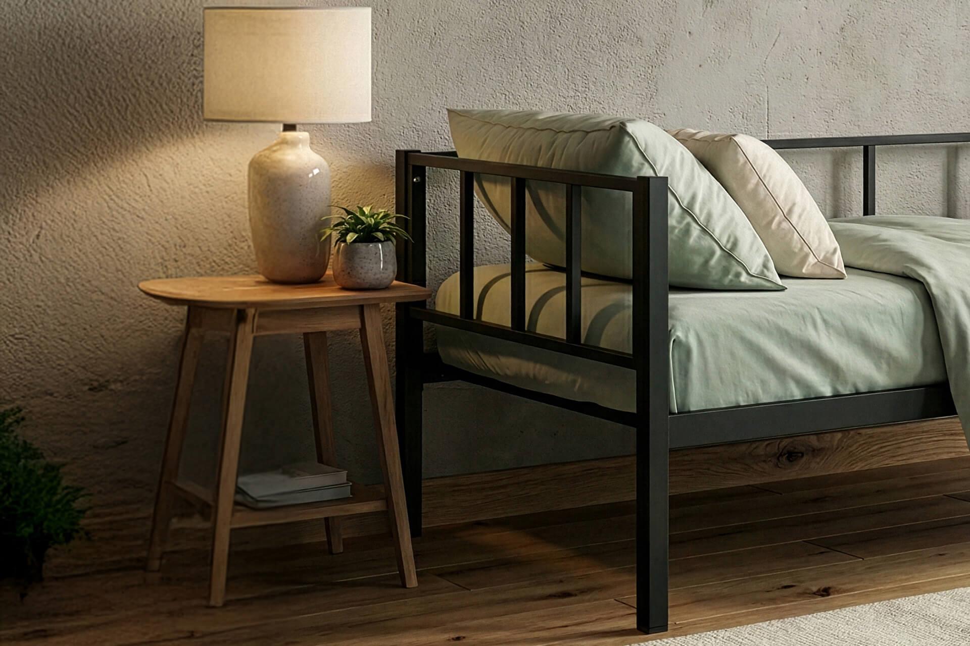 Unimet Titan Daybed Tek Kişilik Karyola Divan Sedir Siyah 90x190