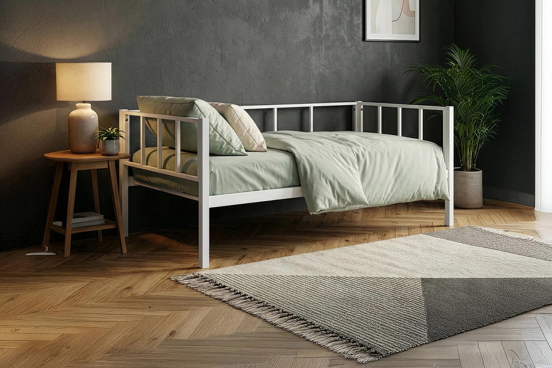 Unimet Titan Daybed Tek Kişilik Karyola Divan Sedir Beyaz 90x190