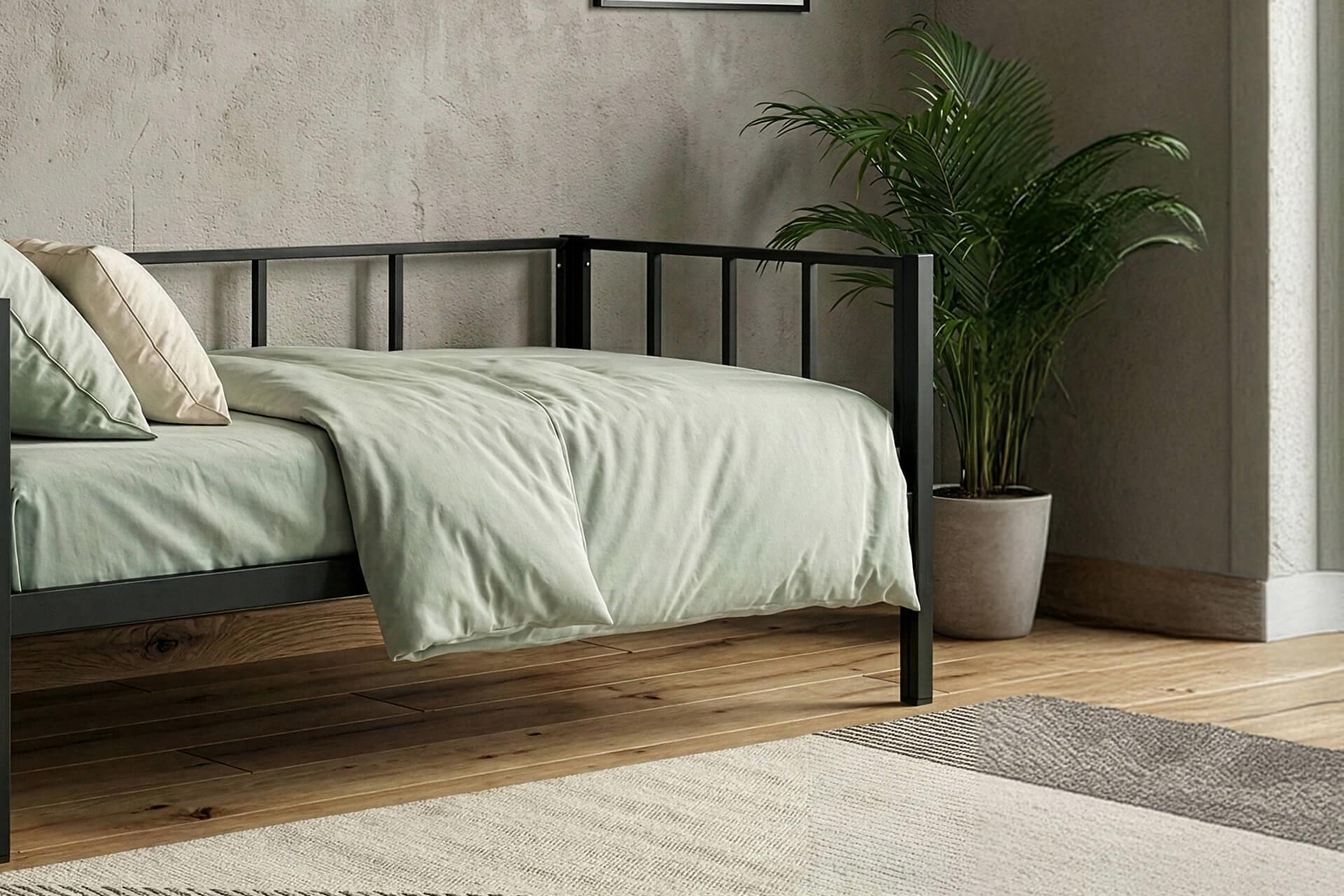 Unimet Titan Daybed Tek Kişilik Karyola Divan Sedir Siyah 90x190