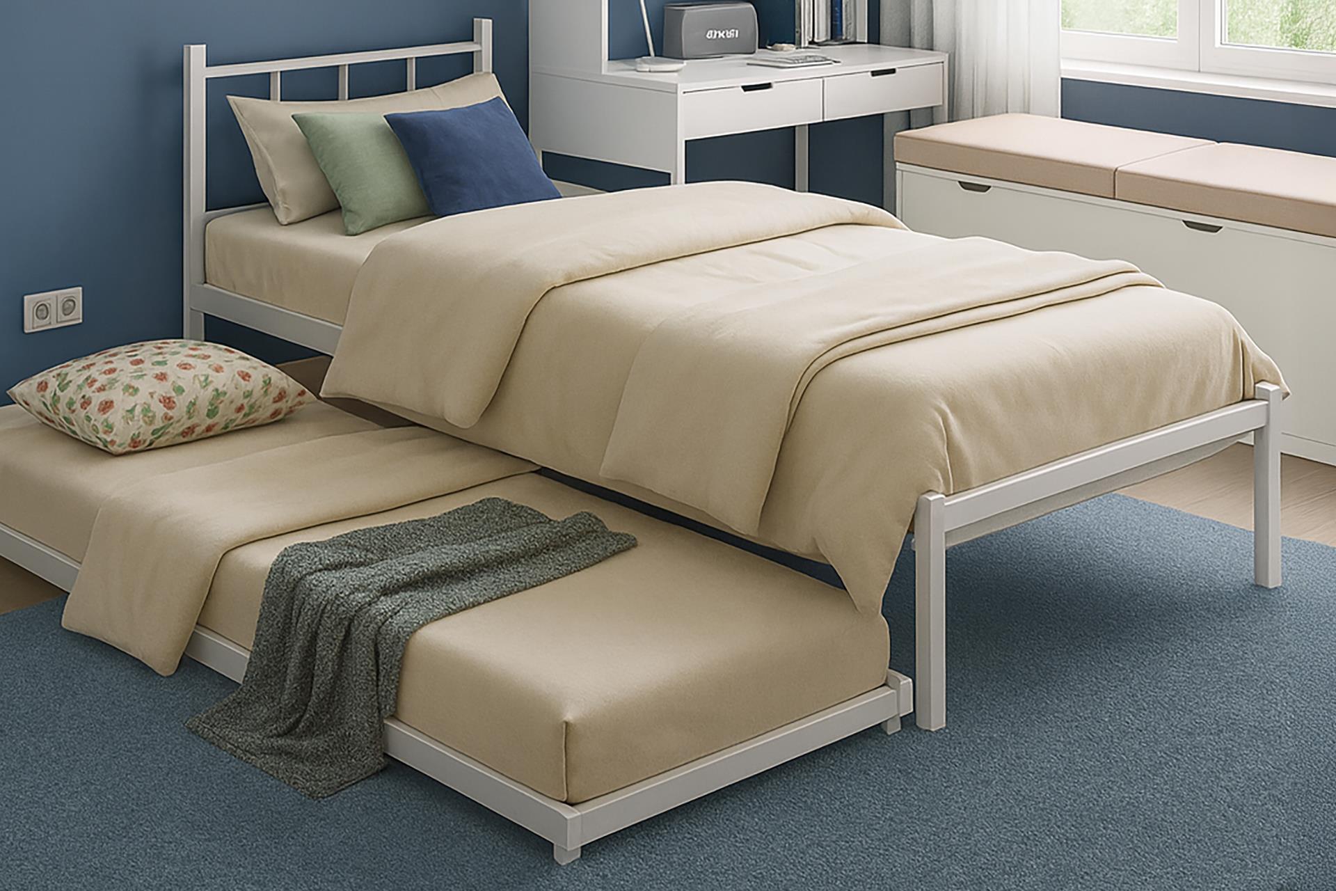 Unimet Titan Yavrulu Metal Karyola Beyaz 80x190-90X190