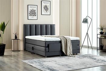 Unimet Nera Motorlu Kumandalı Hareketli Tek Kişilik Baza+Başlık+Yatak Seti Antrasit