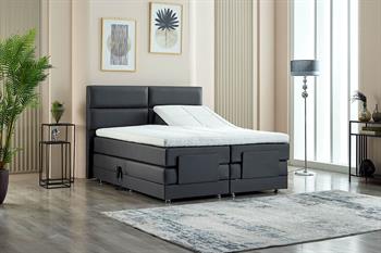 Unimet Nivo Motorlu Kumandalı Hareketli Çift Kişilik Baza+Başlık+Yatak Seti Antrasit