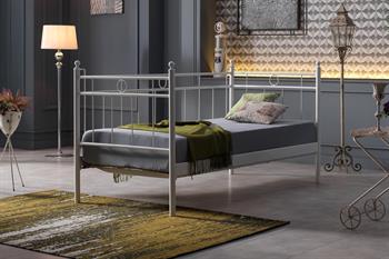 Unimet Alpas Daybed Tek Kişilik Beyaz Metal Karyola